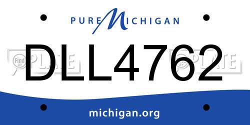 DLL4762 Michigan License Plate