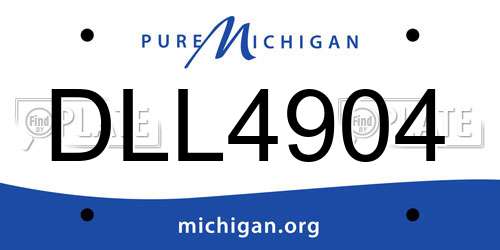 DLL4904 Michigan License Plate
