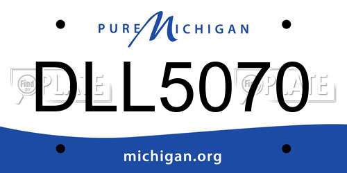 DLL5070 Michigan License Plate