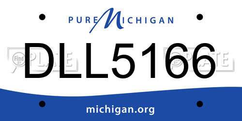 DLL5166 Michigan License Plate