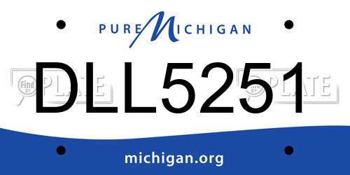 DLL5251 Michigan License Plate