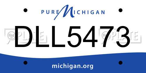 DLL5473 Michigan License Plate