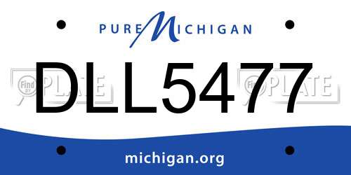 DLL5477 Michigan License Plate