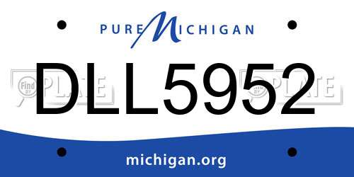 DLL5952 Michigan License Plate