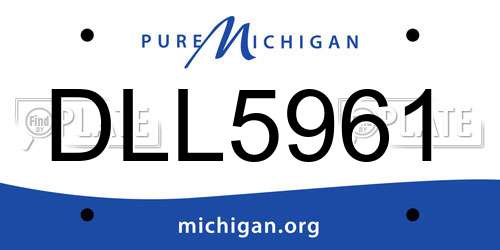DLL5961 Michigan License Plate