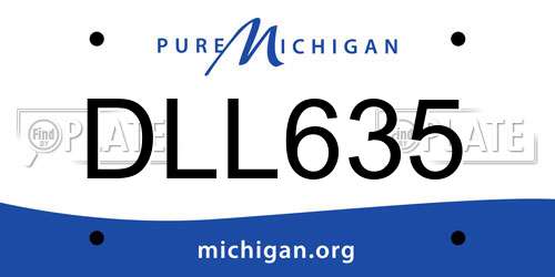 DLL635 Michigan License Plate