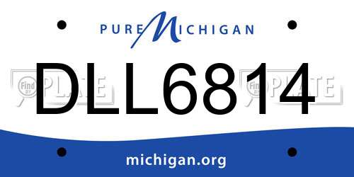DLL6814 Michigan License Plate