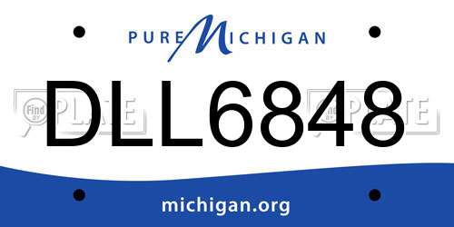 DLL6848 Michigan License Plate