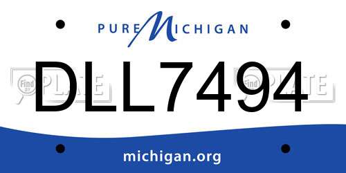 DLL7494 Michigan License Plate