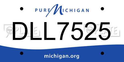 DLL7525 Michigan License Plate