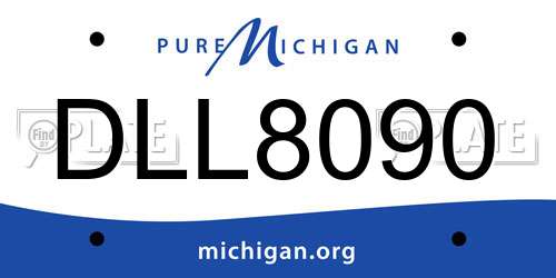 DLL8090 Michigan License Plate