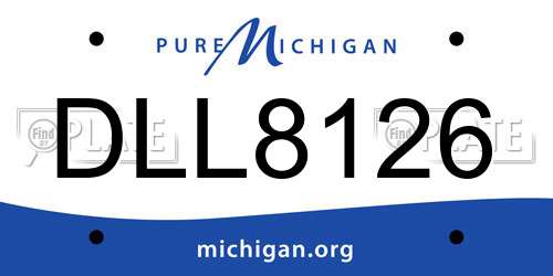 DLL8126 Michigan License Plate