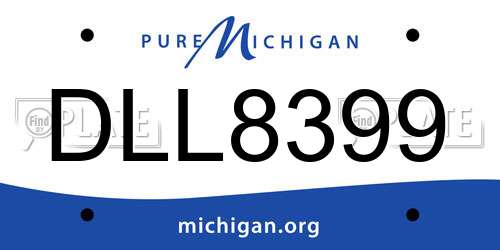 DLL8399 Michigan License Plate