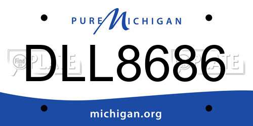 DLL8686 Michigan License Plate