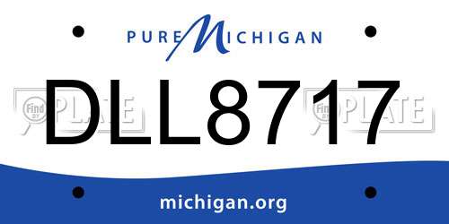 DLL8717 Michigan License Plate