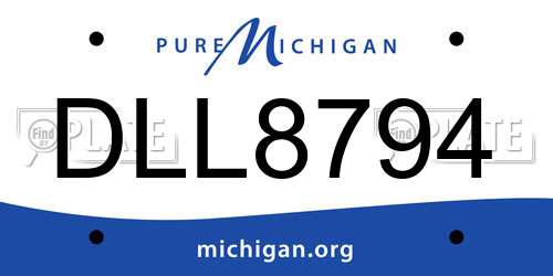 DLL8794 Michigan License Plate