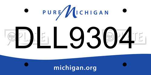 DLL9304 Michigan License Plate