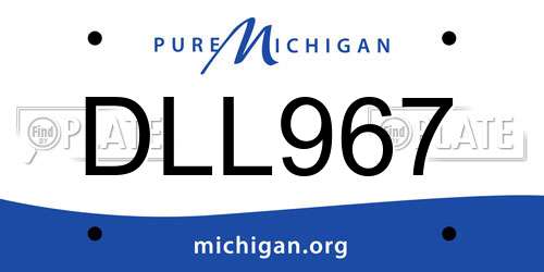 DLL967 Michigan License Plate