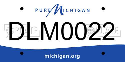 DLM0022 Michigan License Plate