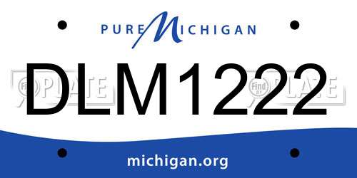 DLM1222 Michigan License Plate