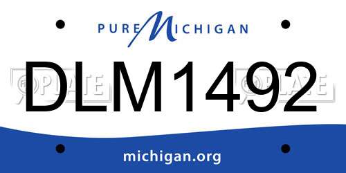 DLM1492 Michigan License Plate