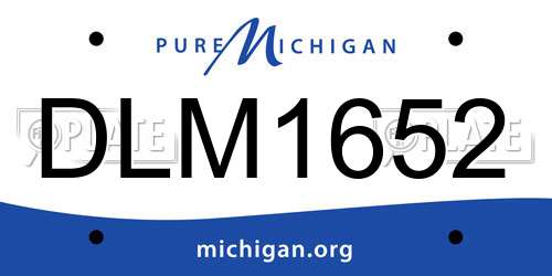 DLM1652 Michigan License Plate