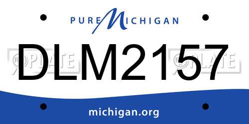 DLM2157 Michigan License Plate