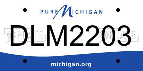 DLM2203 Michigan License Plate