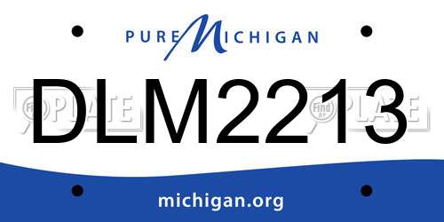 DLM2213 Michigan License Plate