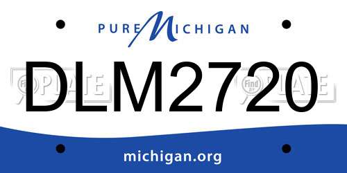 DLM2720 Michigan License Plate