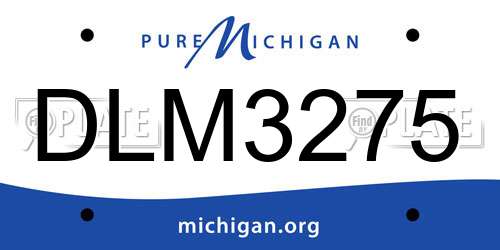 DLM3275 Michigan License Plate