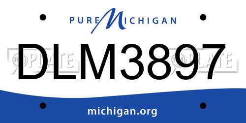 DLM3897 Michigan License Plate