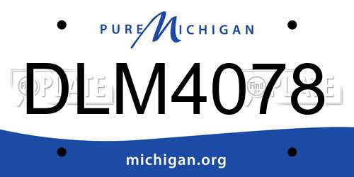 DLM4078 Michigan License Plate