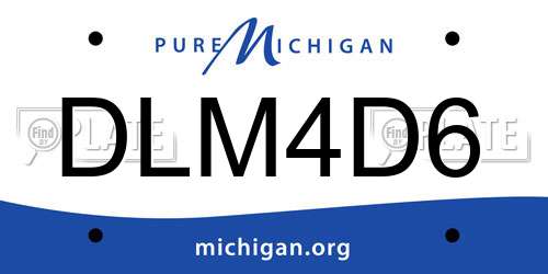 DLM4D6 Michigan License Plate