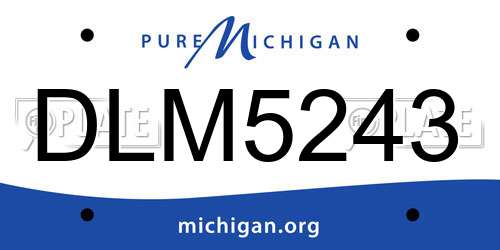 DLM5243 Michigan License Plate