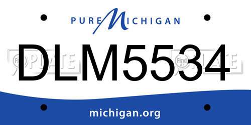 DLM5534 Michigan License Plate