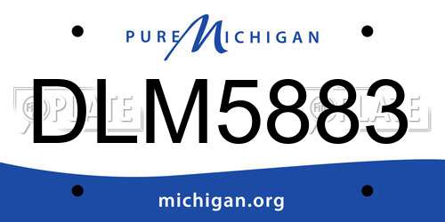 DLM5883 Michigan License Plate