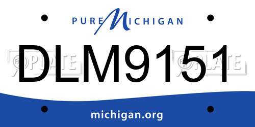 DLM9151 Michigan License Plate