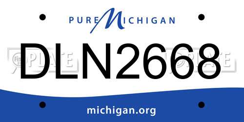 DLN2668 Michigan License Plate