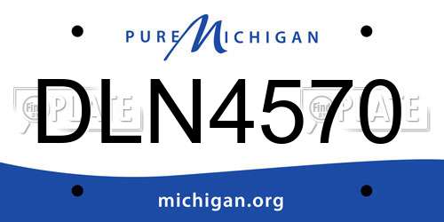 DLN4570 Michigan License Plate