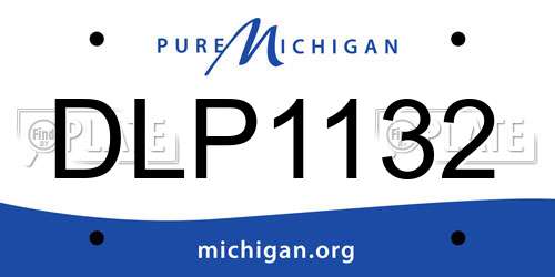 DLP1132 Michigan License Plate