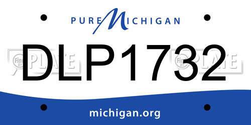 DLP1732 Michigan License Plate
