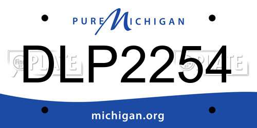 DLP2254 Michigan License Plate
