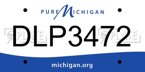 DLP3472 Michigan License Plate