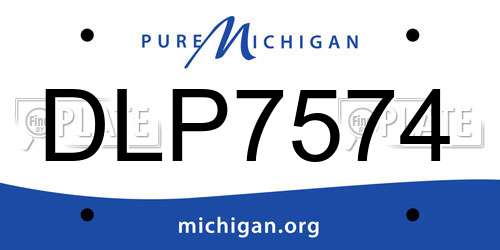DLP7574 Michigan License Plate