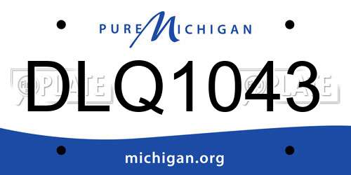 DLQ1043 Michigan License Plate