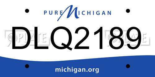 DLQ2189 Michigan License Plate