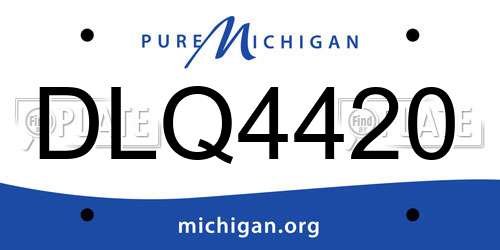 DLQ4420 Michigan License Plate