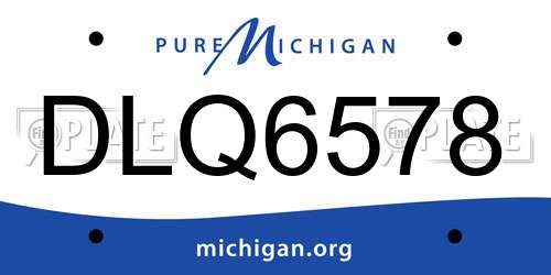DLQ6578 Michigan License Plate