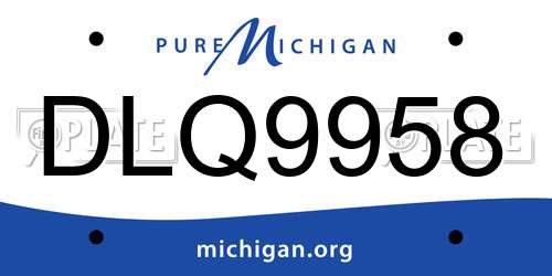DLQ9958 Michigan License Plate